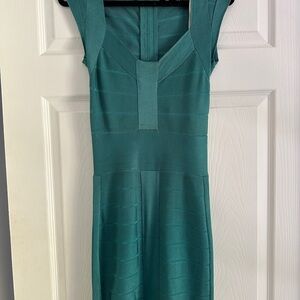 French Connection Green Cap Sleeve Midi Dress